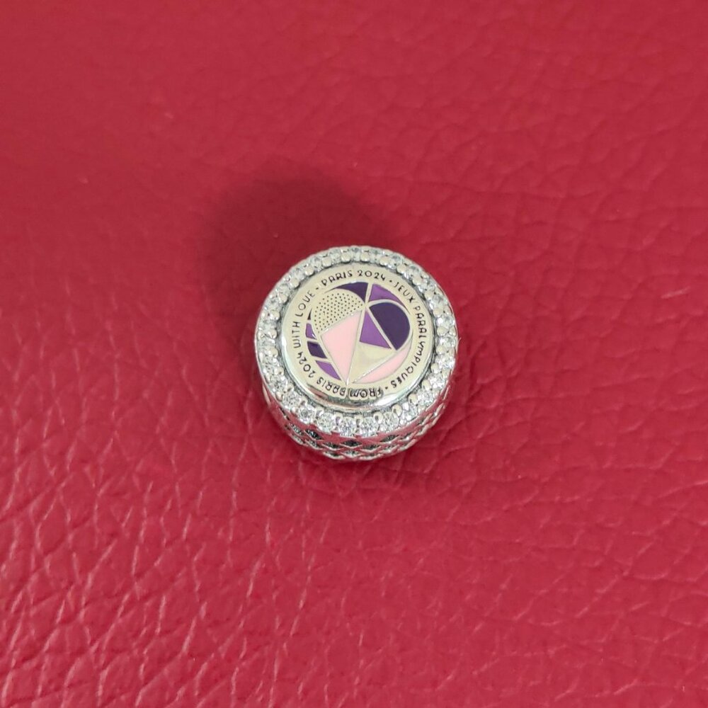Pandora Charm Paris 2024 Paralympic Games Engravable Bead Pendant S925 Silver